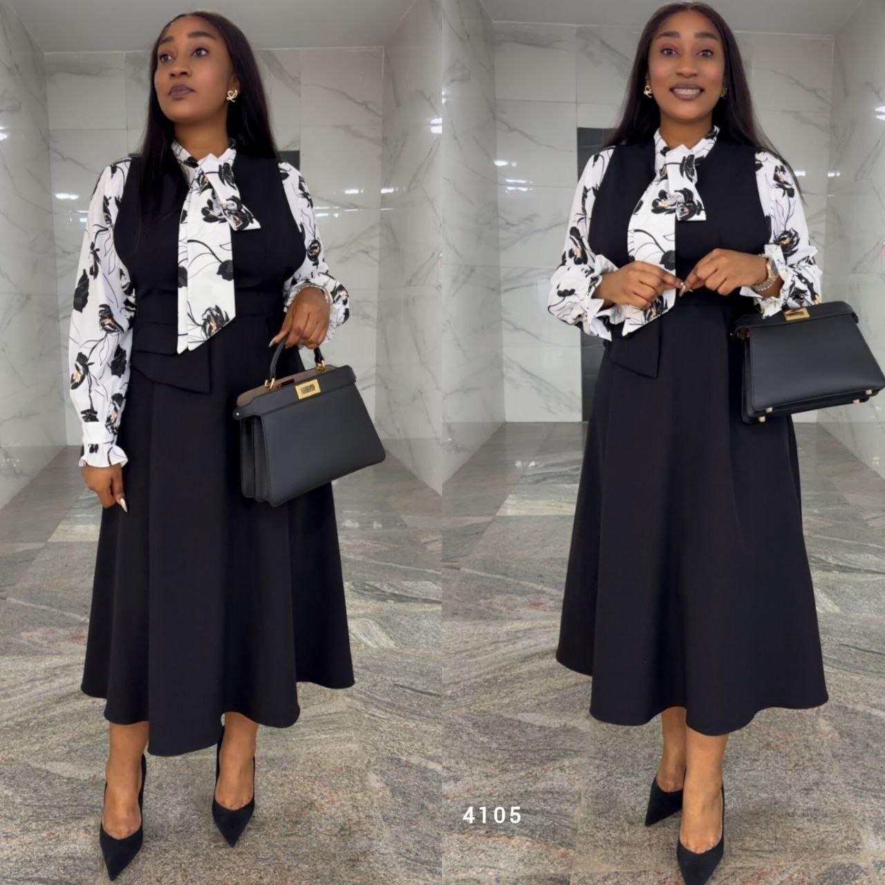 Floral Blouse & Dress Set