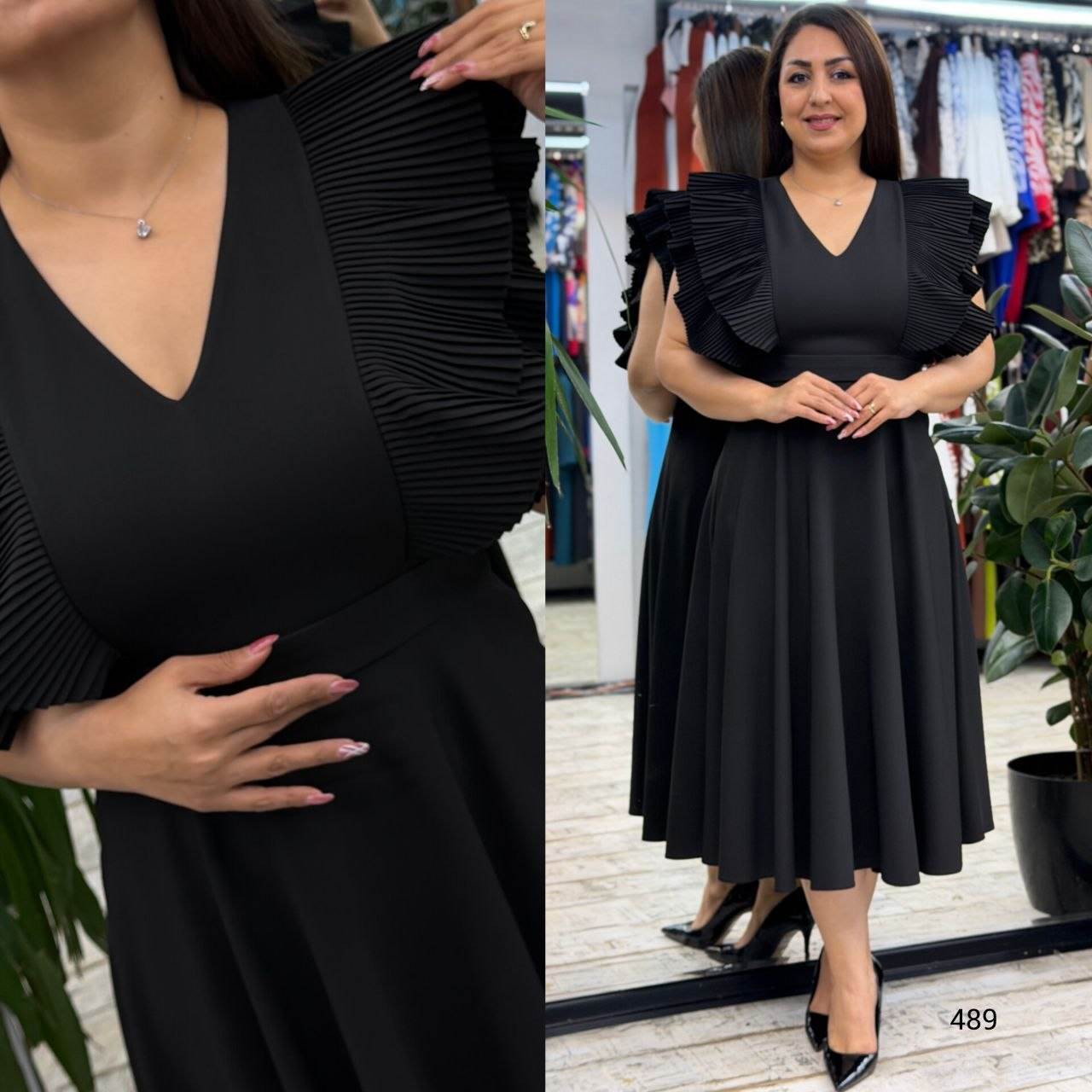 Ruffle Sleeve Midi Dress