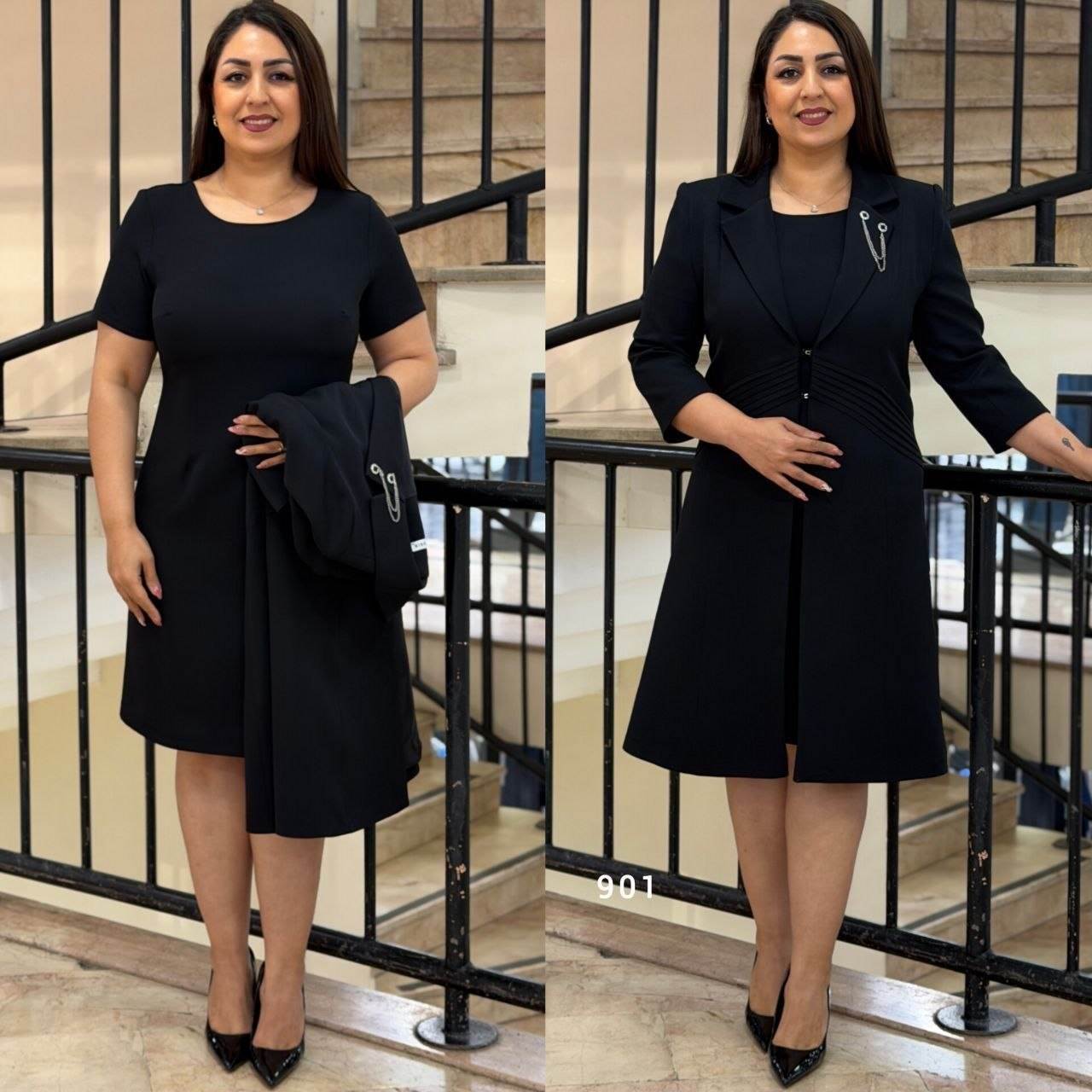 Brooch Detail Flared Midi Dress