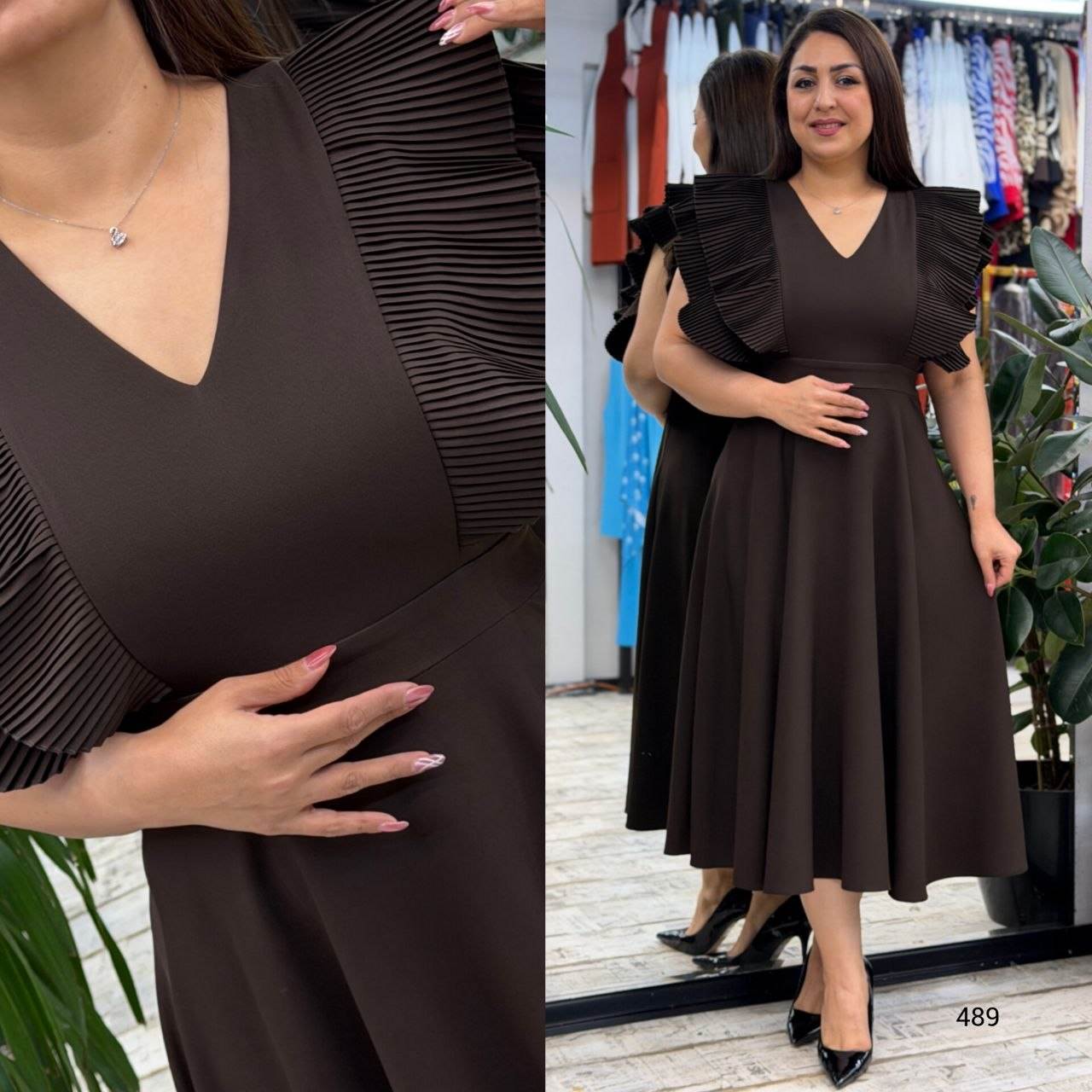 Ruffle Sleeve Midi Dress