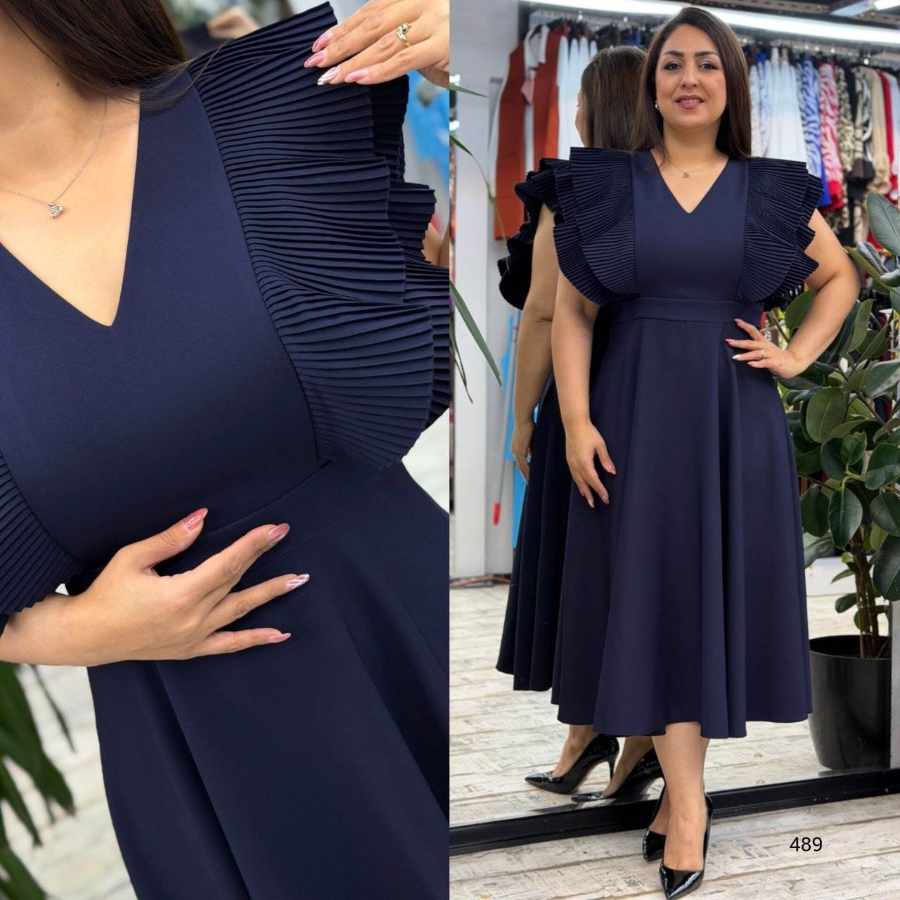 Ruffle Sleeve Midi Dress