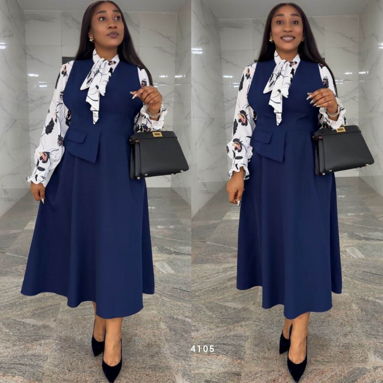 Floral Blouse & Dress Set