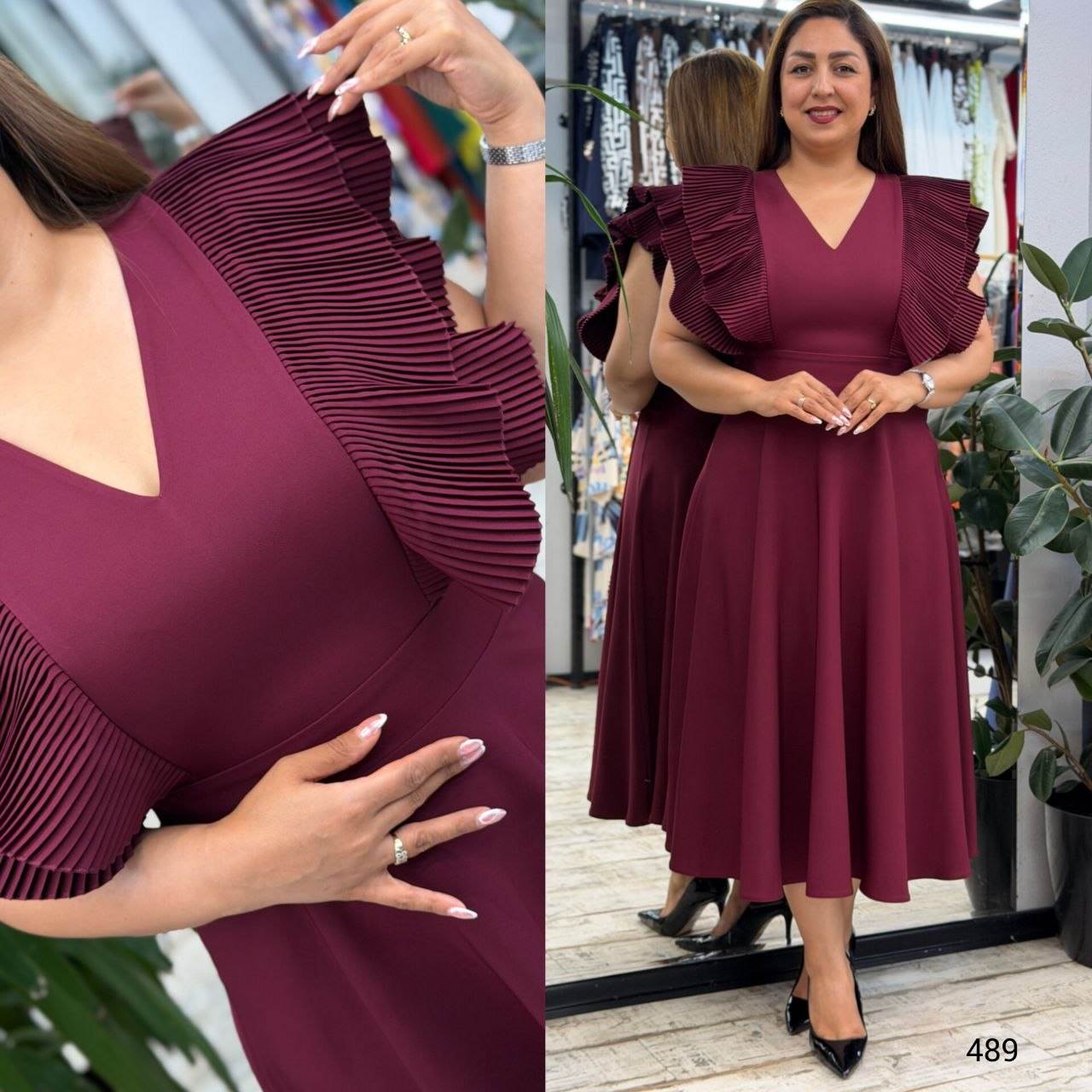 Ruffle Sleeve Midi Dress